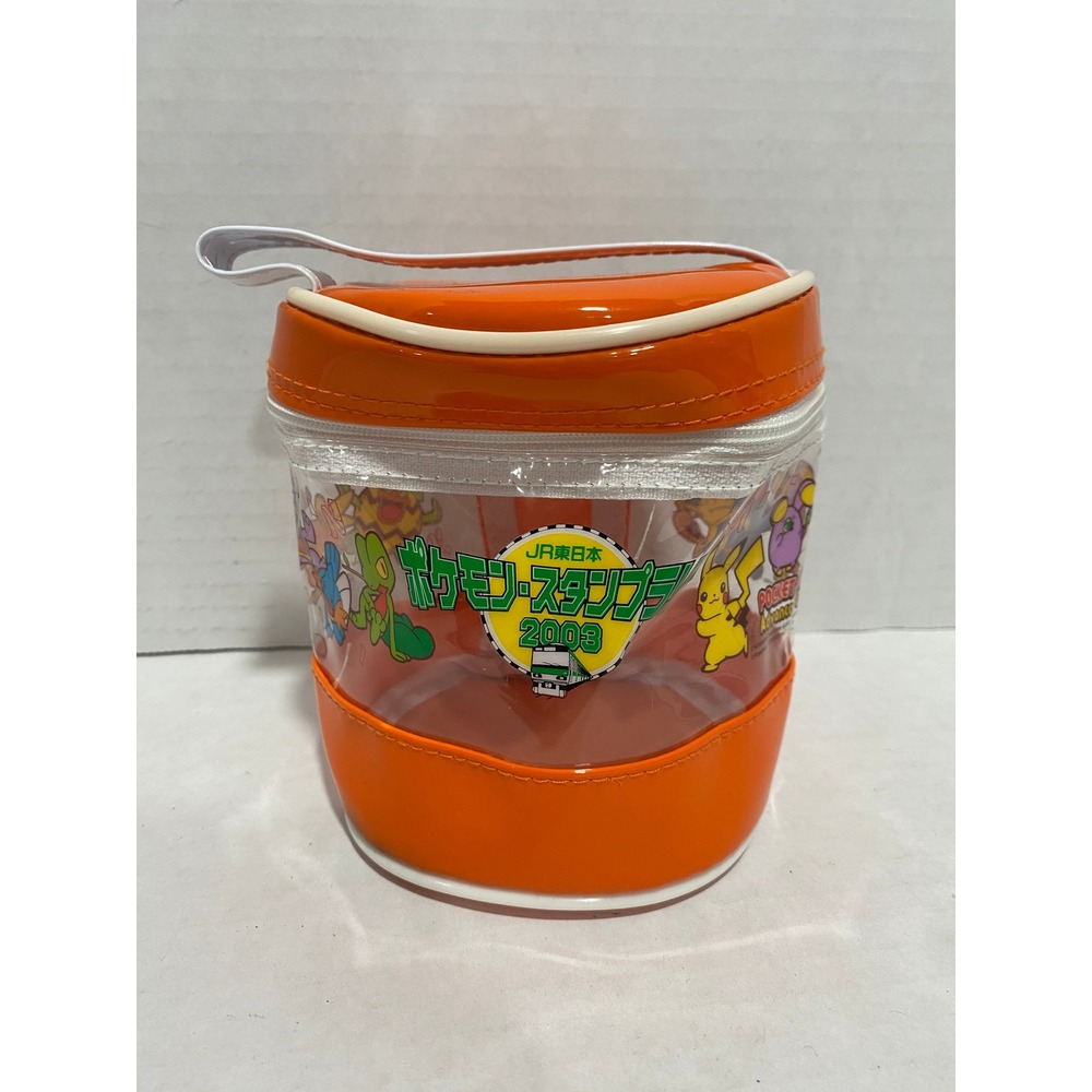 Nintendo Pokemon Advanced Generation 2003 JR East Stamp Rally Clear Bag Orange